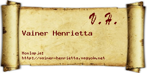 Vainer Henrietta névjegykártya