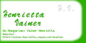henrietta vainer business card
